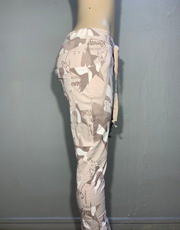 Nicci Pink And Beige Patterned Pants- Size Medium