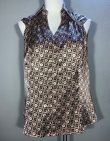 Jo Borkett Brown And White Shirt- Size 36