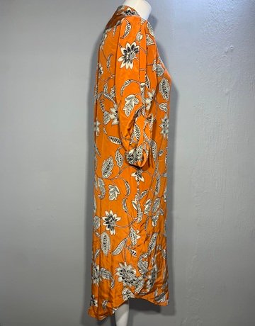 Trenery Orange Pure Silk Dress- Size 8
