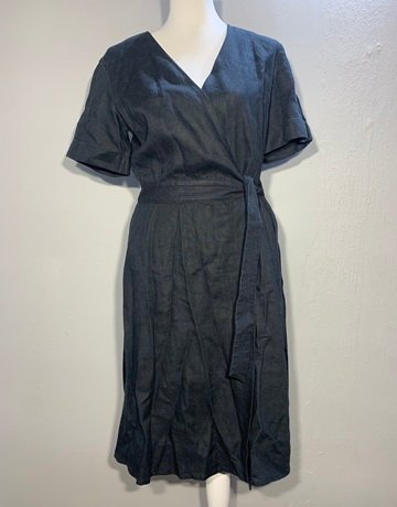 Trenery Black Linen Dress- Size 10