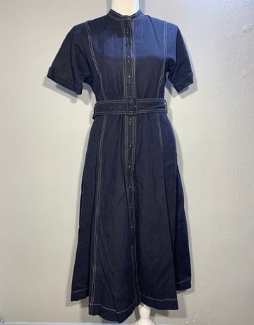 Trenery Denim Linen Cotton Blend Dress- Size 8