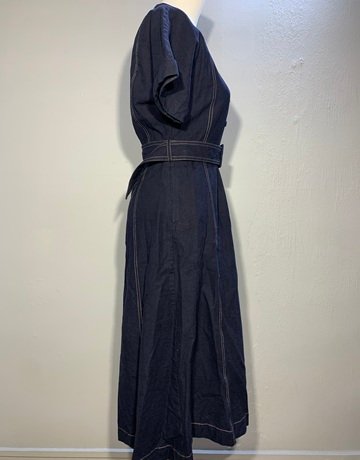 Trenery Denim Linen Cotton Blend Dress- Size 8