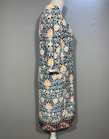 Iconic Blue And Orange Patterned Dress- Size Extra Large