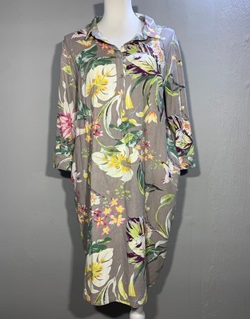 Indian Summer Brown Patterned Dress- Size Large