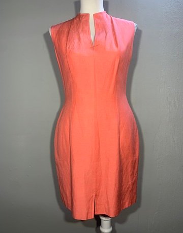 Laundry Peach Silk And Linen Dress- Size 8