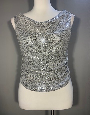 Milla Silver Sequin Top- Size 12