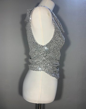 Milla Silver Sequin Top- Size 12
