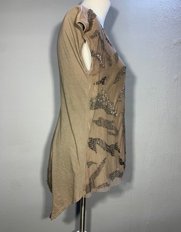 Brown Beaded Top (No Brand Name)- Size 36