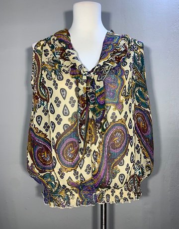 Love Jeans Patterned Mesh Top- Size