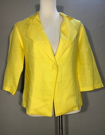 Hugo Flear Yellow Pure Linen Jacket- Size 32/34
