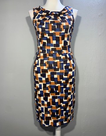 Mango Blue And Orange Dress- Size Small