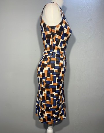 Mango Blue And Orange Dress- Size Small