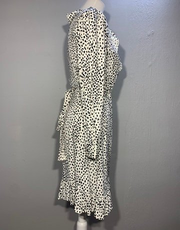 Maje White And Black Wrap Dress- Size 2 ( UK 32)