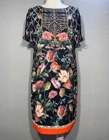 Grace Hill Black And Pink Floral Dress- Size 10