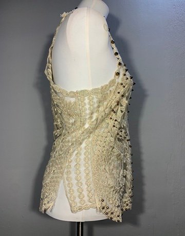 Cream See-Through Top- Size Small
