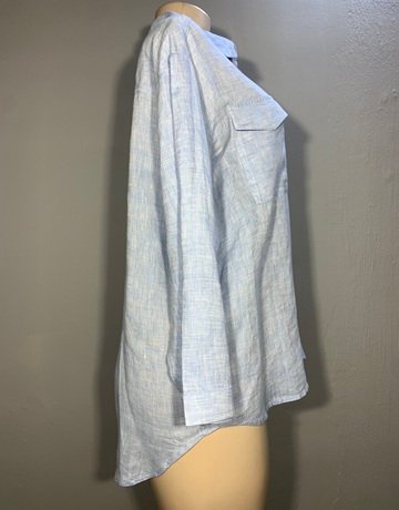 Jaeger Blue Pure Linen Shirt- Size UK12 (has matching pants- sold separately)