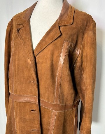 NO LABEL Suede and Leather Coat Size Not Specified