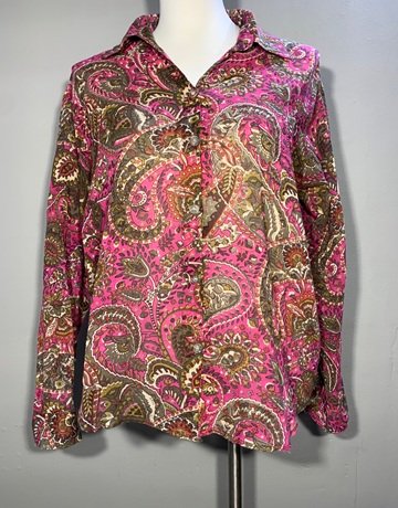 Bam Bam Pink Patterned Shirt- Size Large