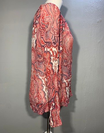 Lucky Brand Pink And White Patterned Shirt- Size Medium