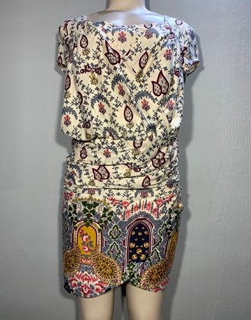 Mishah Cream Patterned Dress- Size Medium