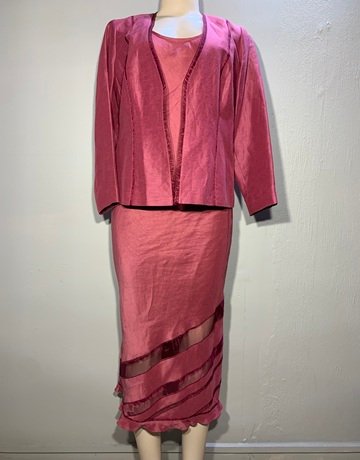 Fenn Wright Manson Pink Dress And Jacket Set- Size UK12