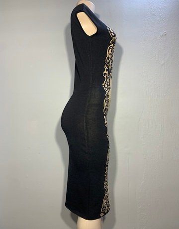 Luisa Spagnoli Black And Gold Dress- Size Small Luisa Spagnoli Black And Gold Dress- Size Small