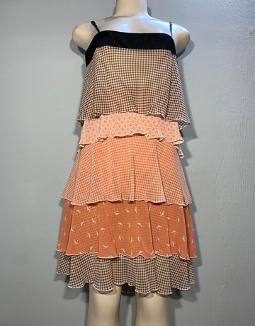 Cop Copine Pink And Cream Dress- Size Large