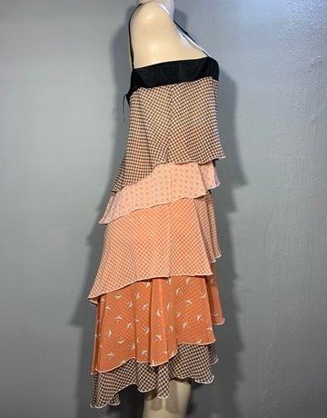 Cop Copine Pink And Cream Dress- Size Large