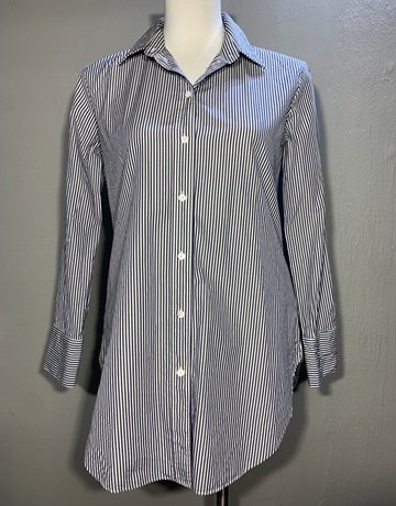 Witchery Blue And White Pure Cotton Shirt- Size