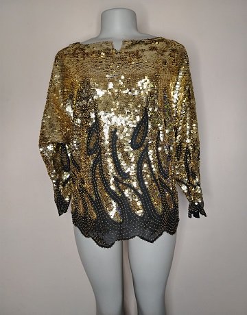 Vintage Carnation Sequined Top - Size Medium