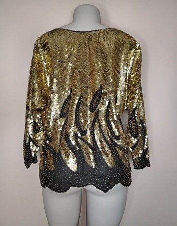 Vintage Carnation Sequined Top – Size Medium