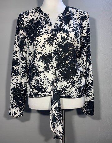 Talbots Black And White Shirt- Size Medium