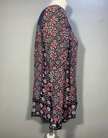 Lucky Brand Red And Blue Patterned Shirt- Size Medium