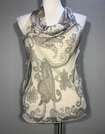 Le Stregae Grey And White Patterned Top- Size