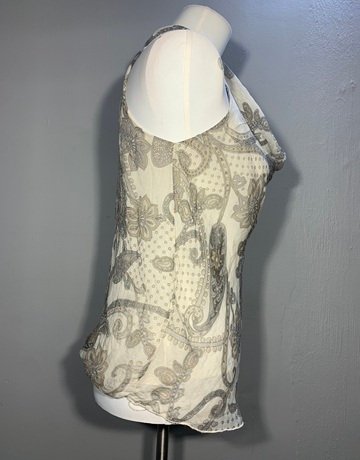 Le Stregae Grey And White Patterned Top- Size
