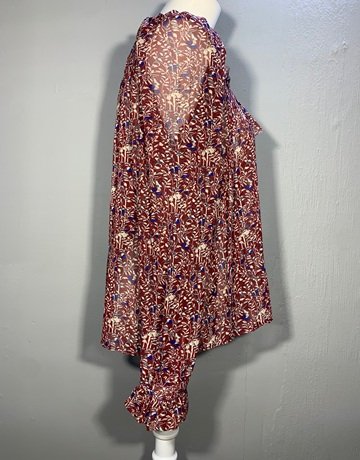 Desray Maroon Patterned Top- Size 32