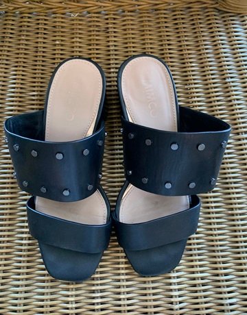 Mimco Black Block Heels- Size 37