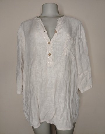 Three Star Linen Tunic - Size Large/X-Large