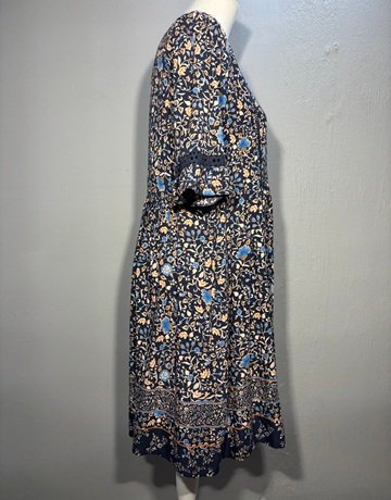 Stella Morgan Black And Blue Patterned Dress- Size UK10