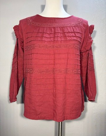 Renatta&go Maroon Pure Cotton Top- Size Medium