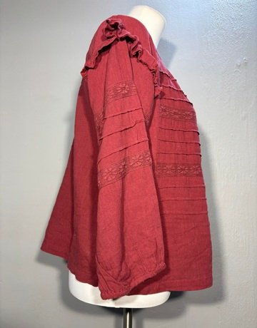 Renatta&go Maroon Pure Cotton Top- Size Medium