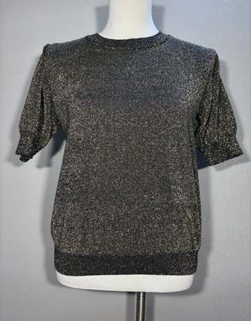 Jane Valken Black And Gold Top- Size Extra-Large