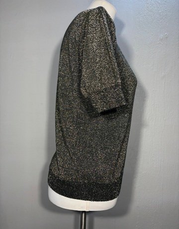 Jane Valken Black And Gold Top- Size Extra-Large