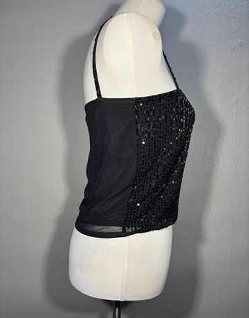 Giorgio Black Sequin Top- Size Large