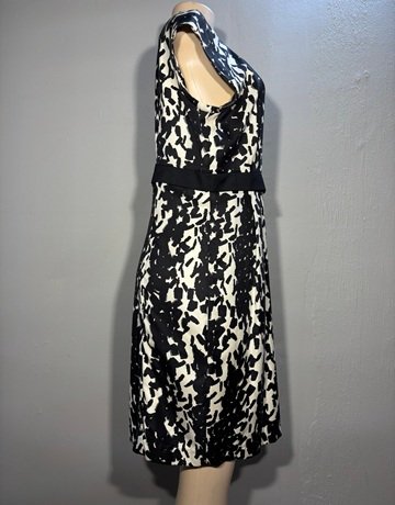 HOBBS London Black And White Patterned Dress- Size 16