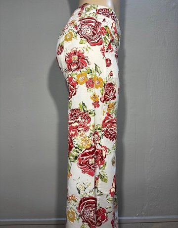 Maya Prass Red And White Patterned Pants- Size 32