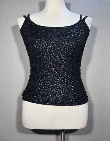 Black Sequin Top- Size Small