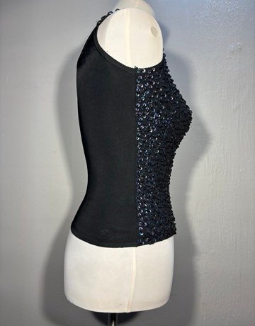 Black Sequin Top- Size Small