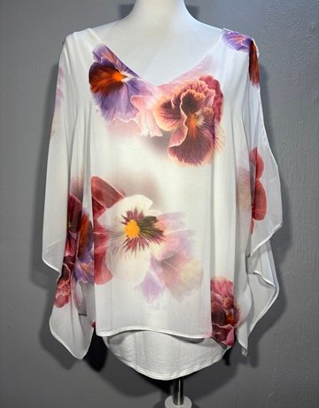 Wallis White Floral Top- Size Large