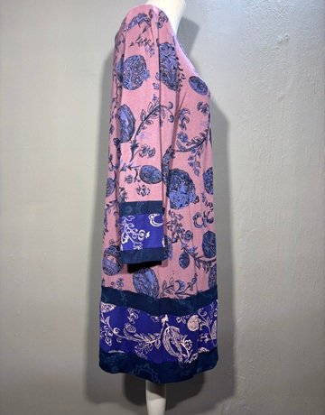 Maya Prass Purple Patterned Dress- Size 38